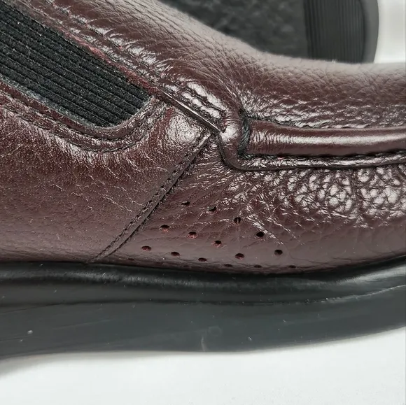 SAS Side Gore Cordovan Slip On Moc Toe Casual Walking Shoes Men's US 11 N