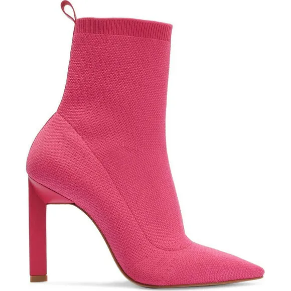 Schutz Ammie Bootie Womens Size 5 Hot Pink Stiletto Heel Ankle Knit Boots KHD800