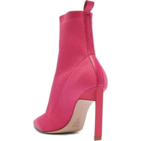 Schutz Ammie Bootie Womens Size 5 Hot Pink Stiletto Heel Ankle Knit Boots KHD800