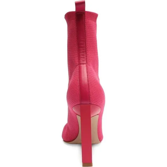 Schutz Ammie Bootie Womens Size 5 Hot Pink Stiletto Heel Ankle Knit Boots KHD800