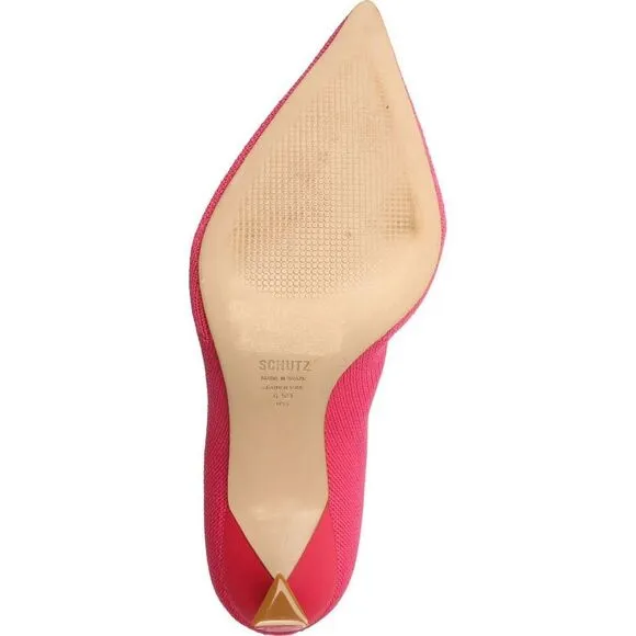 Schutz Ammie Bootie Womens Size 5 Hot Pink Stiletto Heel Ankle Knit Boots KHD800