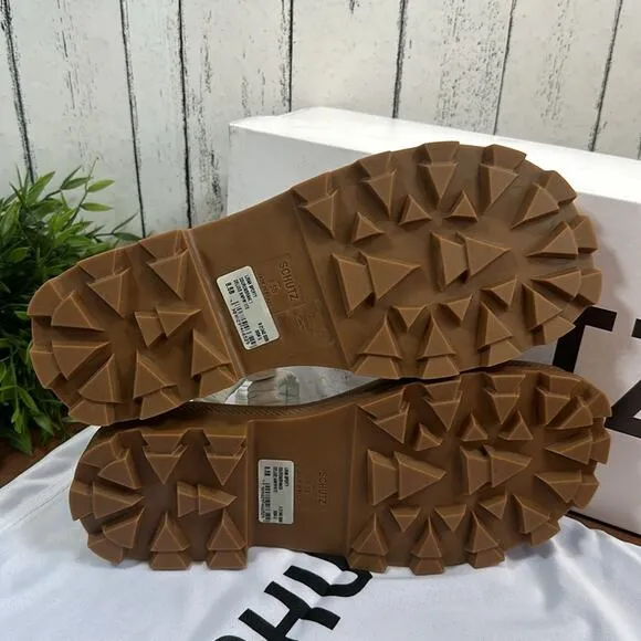Schutz Lirah Leather Sporty Slide Platform Sandals Size 8.5