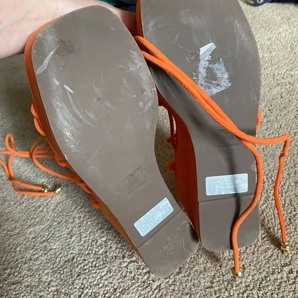 Schutz Magdalena platform sandals Flame orange