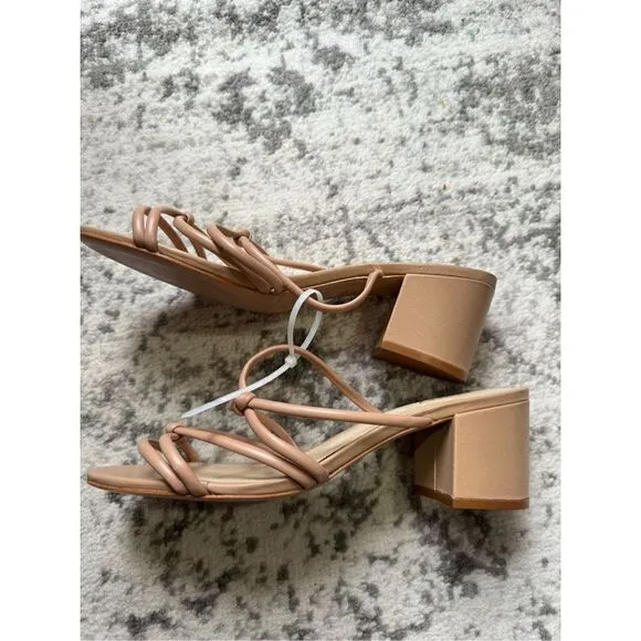 SCHUTZ NWOT Princey Beige Strappy Block Heel Sandal