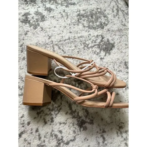 SCHUTZ NWOT Princey Beige Strappy Block Heel Sandal