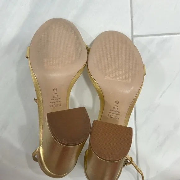 SCHUTZ Ouro Claro Orch Cadey Lee Ankle Strap Sandal