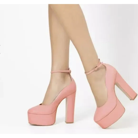 SCHUTZ Renee Size 10 Buckle Ankle Strap Block Heel Pumps
