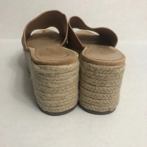 Schutz Thalia Espadrille Platform Wedge Slide Sandals