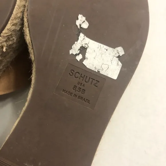 Schutz Thalia Espadrille Platform Wedge Slide Sandals