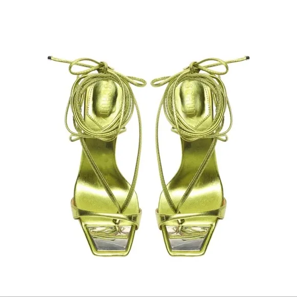 Schutz Vikki Metallic Leather Sandal