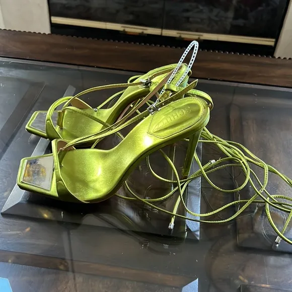 Schutz Vikki Metallic Leather Sandal