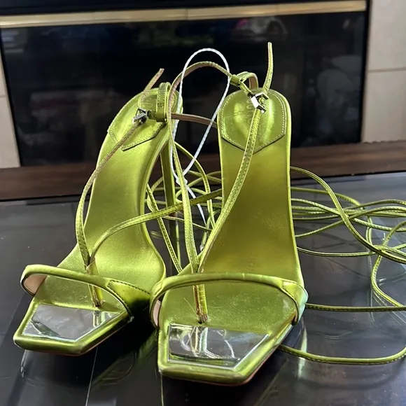 Schutz Vikki Metallic Leather Sandal