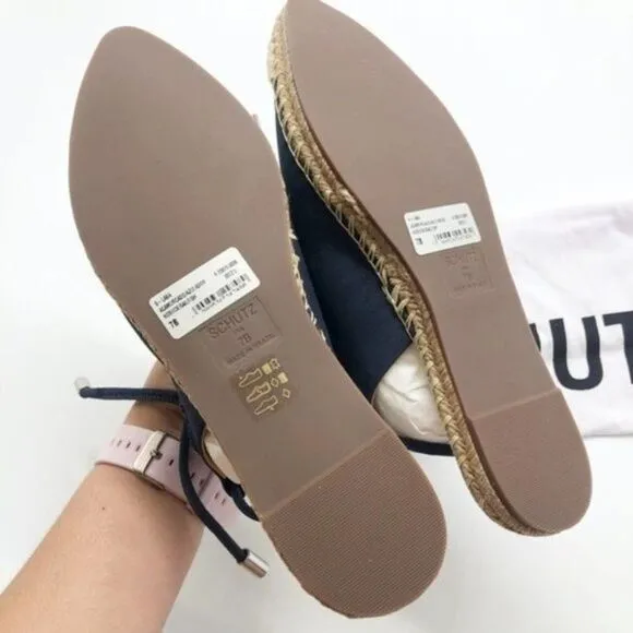 SCHUTZ Laba Blue Wraparound Espadrille Sandals