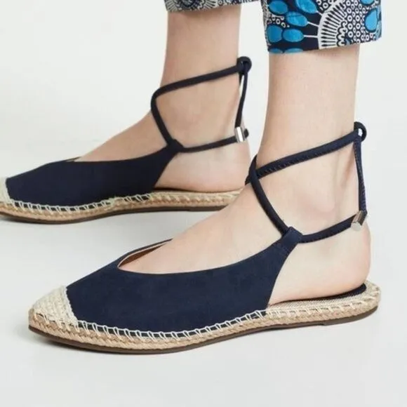 SCHUTZ Laba Blue Wraparound Espadrille Sandals