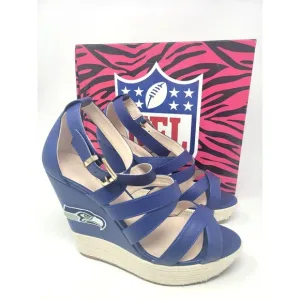 Seattle Seahawks Espadrille Wedge Sandals - NFL Gear - Women's Sz 8 - With Box