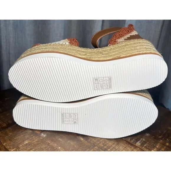 SEE BY CHLOÉ Glyn Espadrille Platform Ankle-Strap Sandals Size 37 US 7