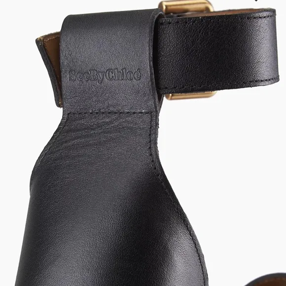 See By Chloe Glyn Wedge Sandal in Black, Size: EU 40
