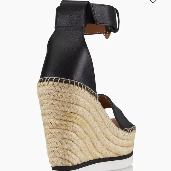 See By Chloe Glyn Wedge Sandal in Black, Size: EU 40