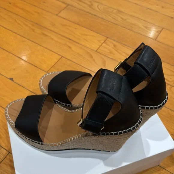 See By Chloe Glyn Wedge Sandal in Black, Size: EU 40