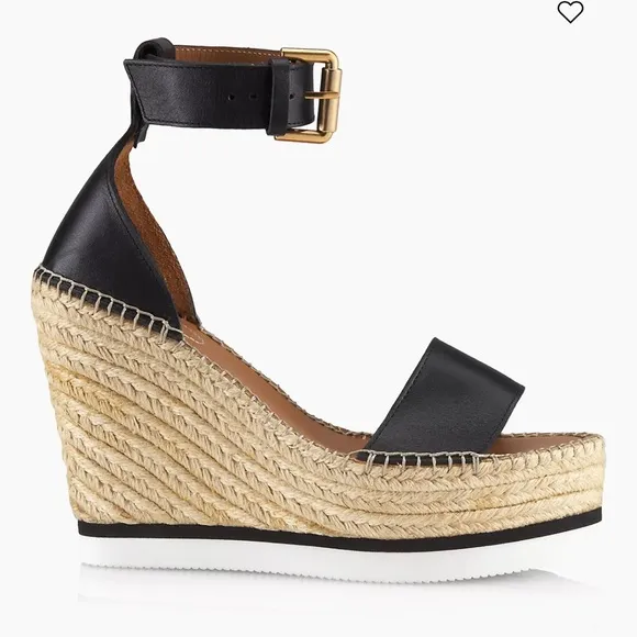See By Chloe Glyn Wedge Sandal in Black, Size: EU 40