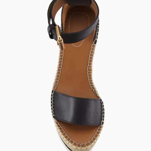 See By Chloe Glyn Wedge Sandal in Black, Size: EU 40