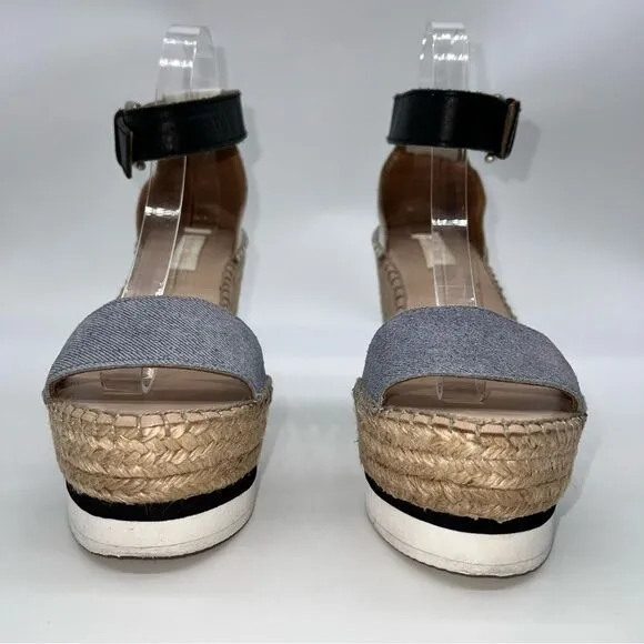 See by Chloe Women's Glyn Platform Wedge Espadrille Sandals-Size 40