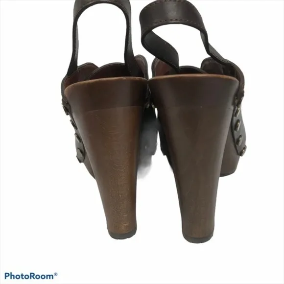 See by Chloe wooden platform heeled sandals sz 41