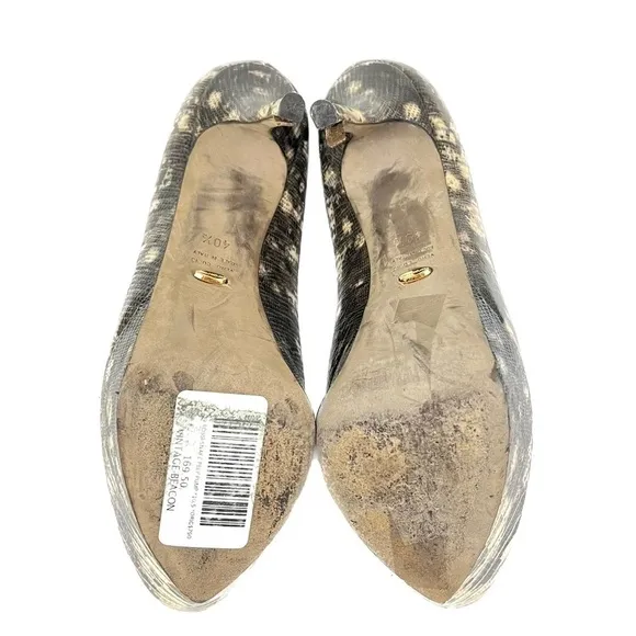Sergio Rossi Two Tone Water Snake Platform Peep-toe Pumps - Size 40.5 / …