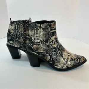 Seven7 Eve Western Snakeskin Embossed Faux Leather Ankle Boots Womens Size 11