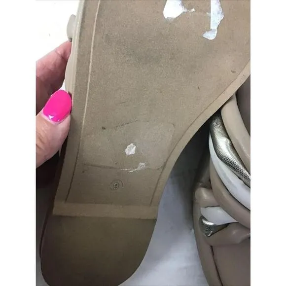 Seychelles Women’s Size 9 Simply The Best Slide Sandal Made In Italy Tan &amp; Gold