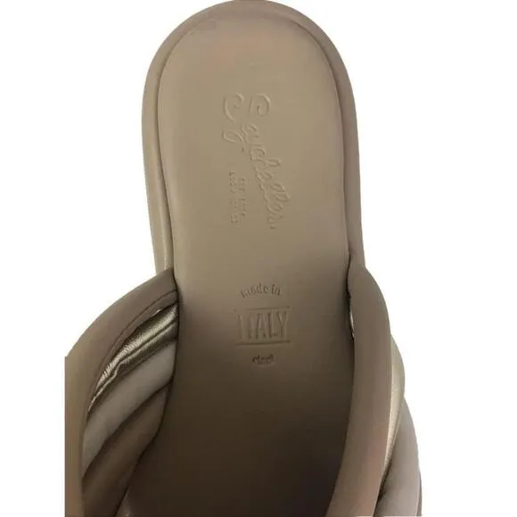 Seychelles Women’s Size 9 Simply The Best Slide Sandal Made In Italy Tan &amp; Gold