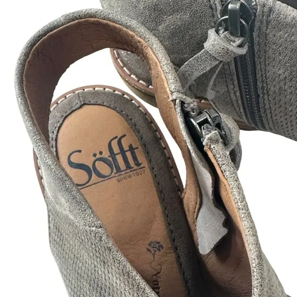 Söfft Women Peep Toe Leather Sandals Size 6.5M Metallic Tan Comfort Casual Shoes