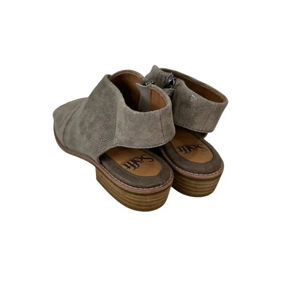 Söfft Women Peep Toe Leather Sandals Size 6.5M Metallic Tan Comfort Casual Shoes