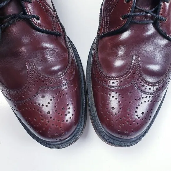 Shoe Classics JC Penney Men's Brogue Oxford Leather Wingtip Dress Shoes Size 10D