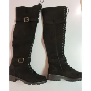 Shoe Dazzle black suede boots sz 8.5 NEW