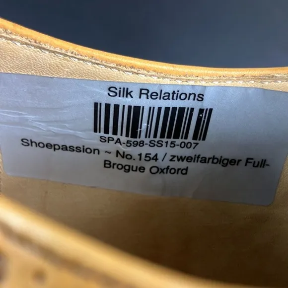Shoepassion Oxford Calfskin Leather No. 154 Preppy Dress Shoes Men’s size 8