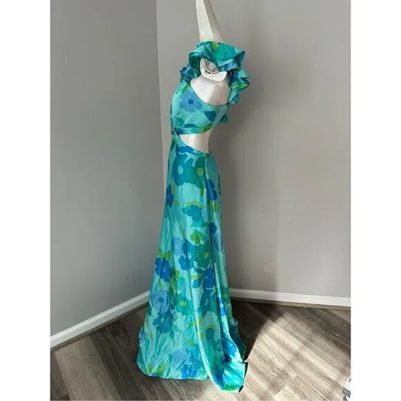 Show Me Your Mumu Francie Maxi Dress in Blue Piccadilly Flora Size Small $238