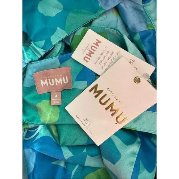 Show Me Your Mumu Francie Maxi Dress in Blue Piccadilly Flora Size Small $238