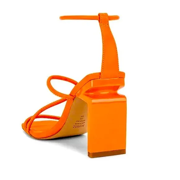 SHULTZ KATTIEN SANDAL IN ORANGE 4” Heel Ankle Wrap Strappy Women's Sandals 8.5
