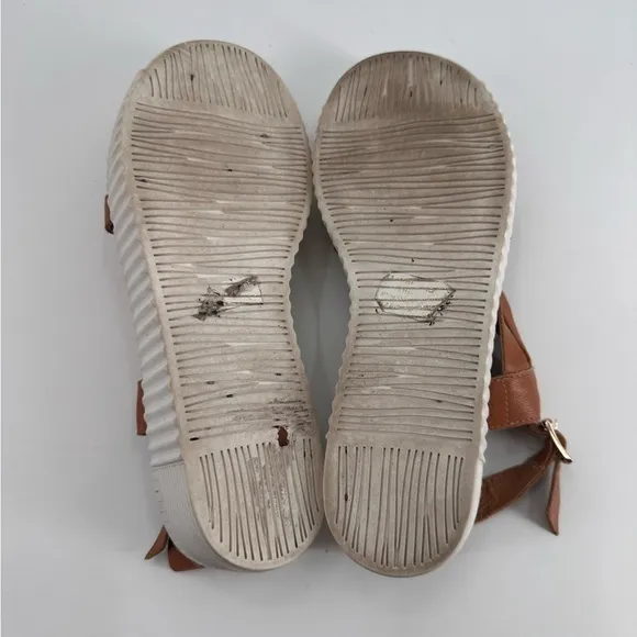 Silent D Lossier Leather Platform Sandals Size 40