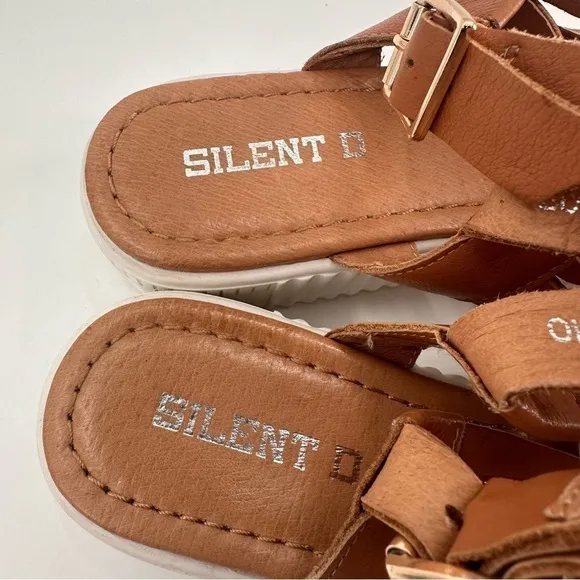 Silent D Lossier Leather Platform Sandals Size 40