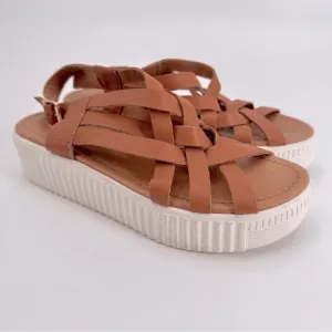 Silent D Lossier Leather Platform Sandals Size 40