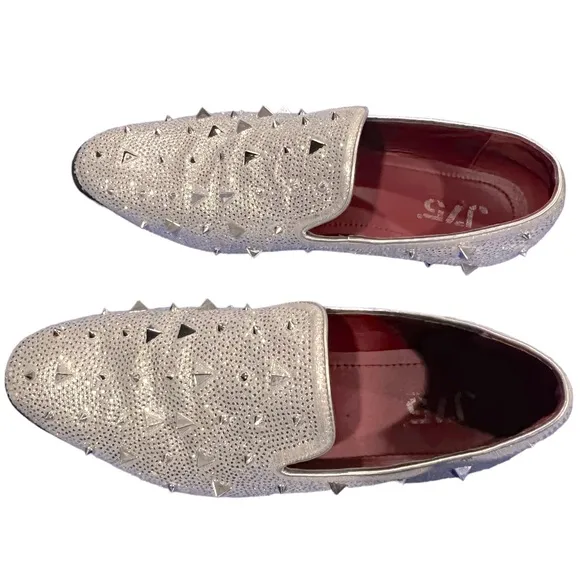 Silver Spike Prom Dress Shoes Size 13