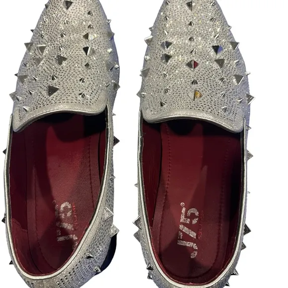 Silver Spike Prom Dress Shoes Size 13