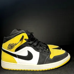 Size 12 - Nike Air Jordan 1 Mid SE Yellow Toe Men's Shoes