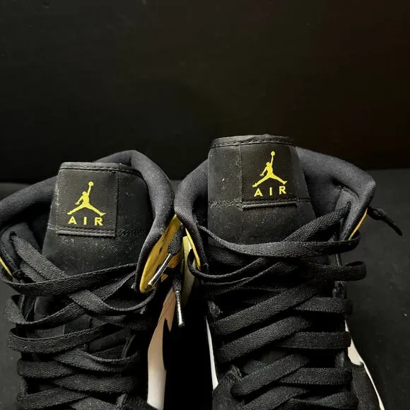 Size 12 - Nike Air Jordan 1 Mid SE Yellow Toe Men's Shoes