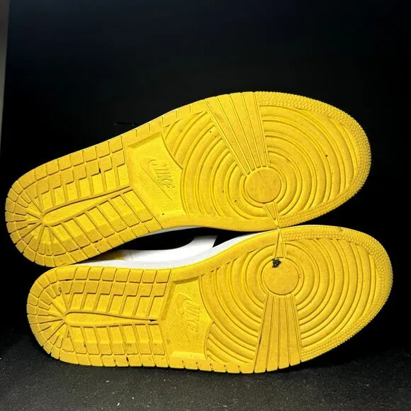 Size 12 - Nike Air Jordan 1 Mid SE Yellow Toe Men's Shoes