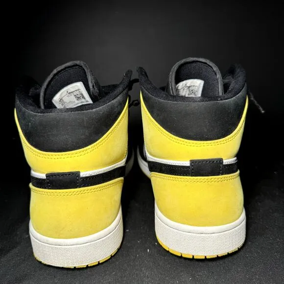 Size 12 - Nike Air Jordan 1 Mid SE Yellow Toe Men's Shoes