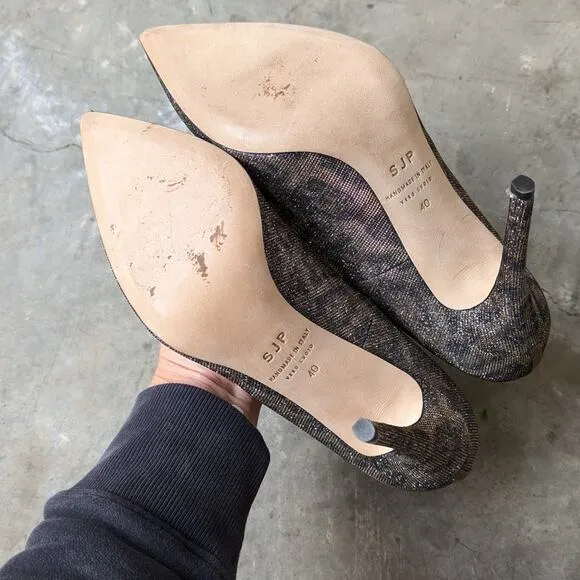 SJP by Sarah Jessica Parker Fawn 100 Stiletto Heel Leather Court Shoes, size 40