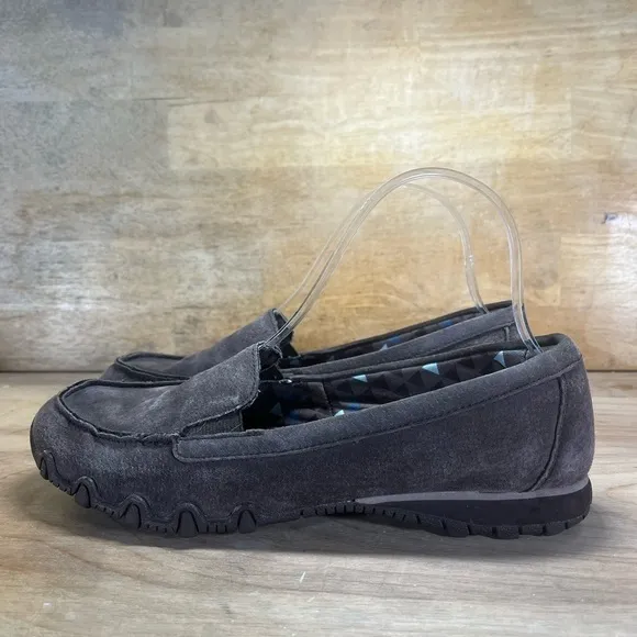 Skechers Memory Foam Womens Size 9 Suede Leather Chocolate Loafers Shoes 49324